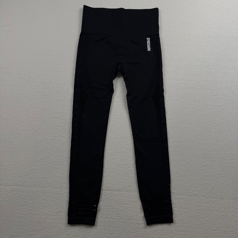 Gymshark Energy+ Seamless High Waist Leggings Perforated Compression Black Small